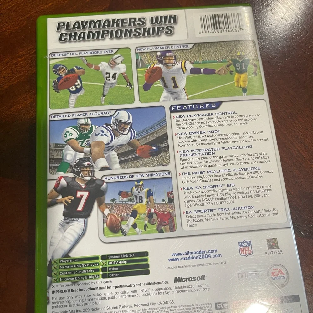 Xbox Madden NFL 2004‎ Video Game